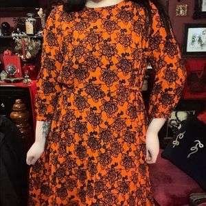 ASOS orange floral pattern dress